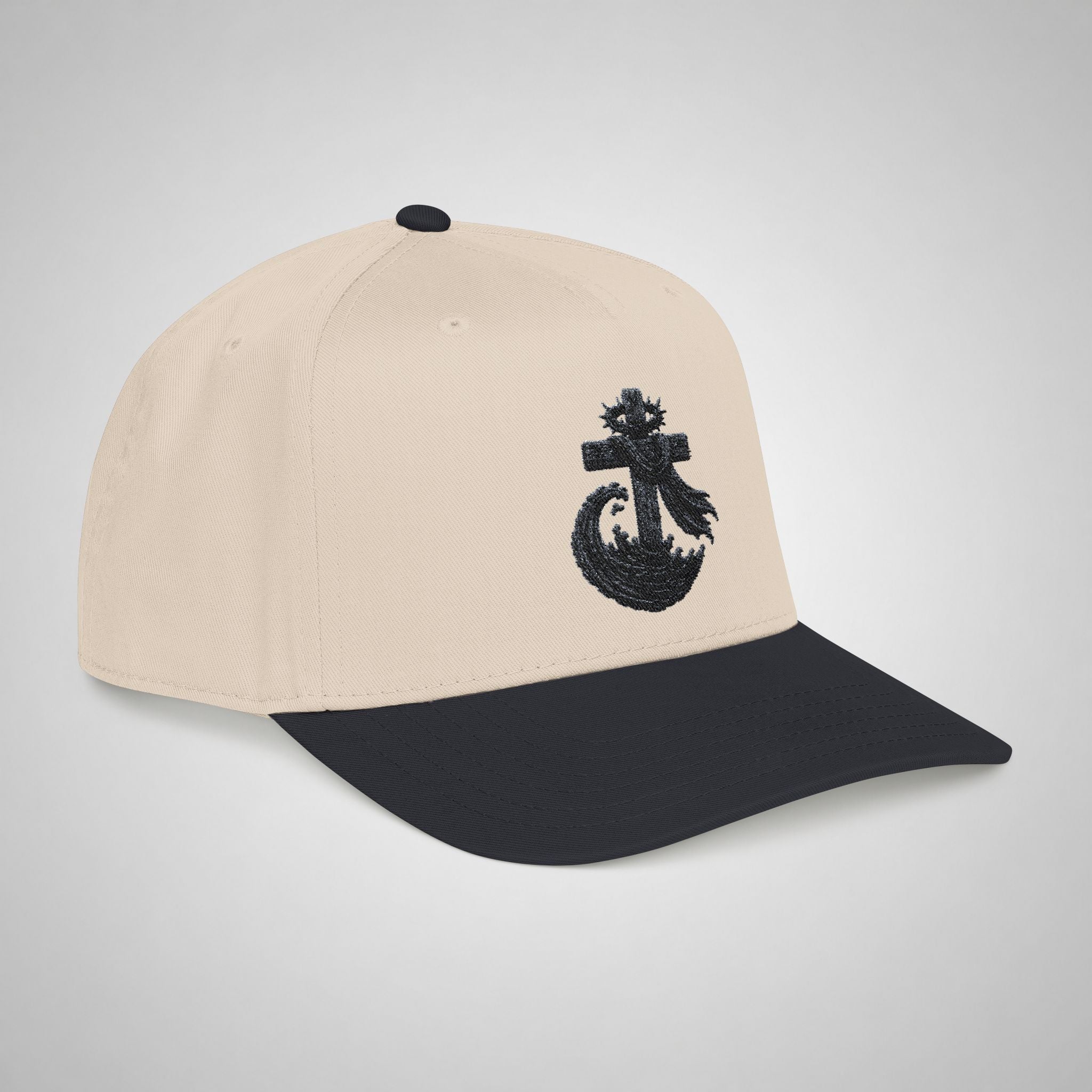 Living Waters Emblem Cap — Neutral/Black