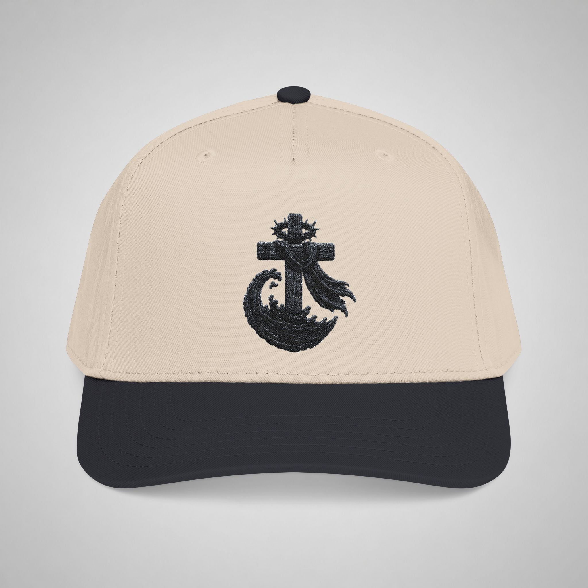 Living Waters Emblem Cap — Neutral/Black