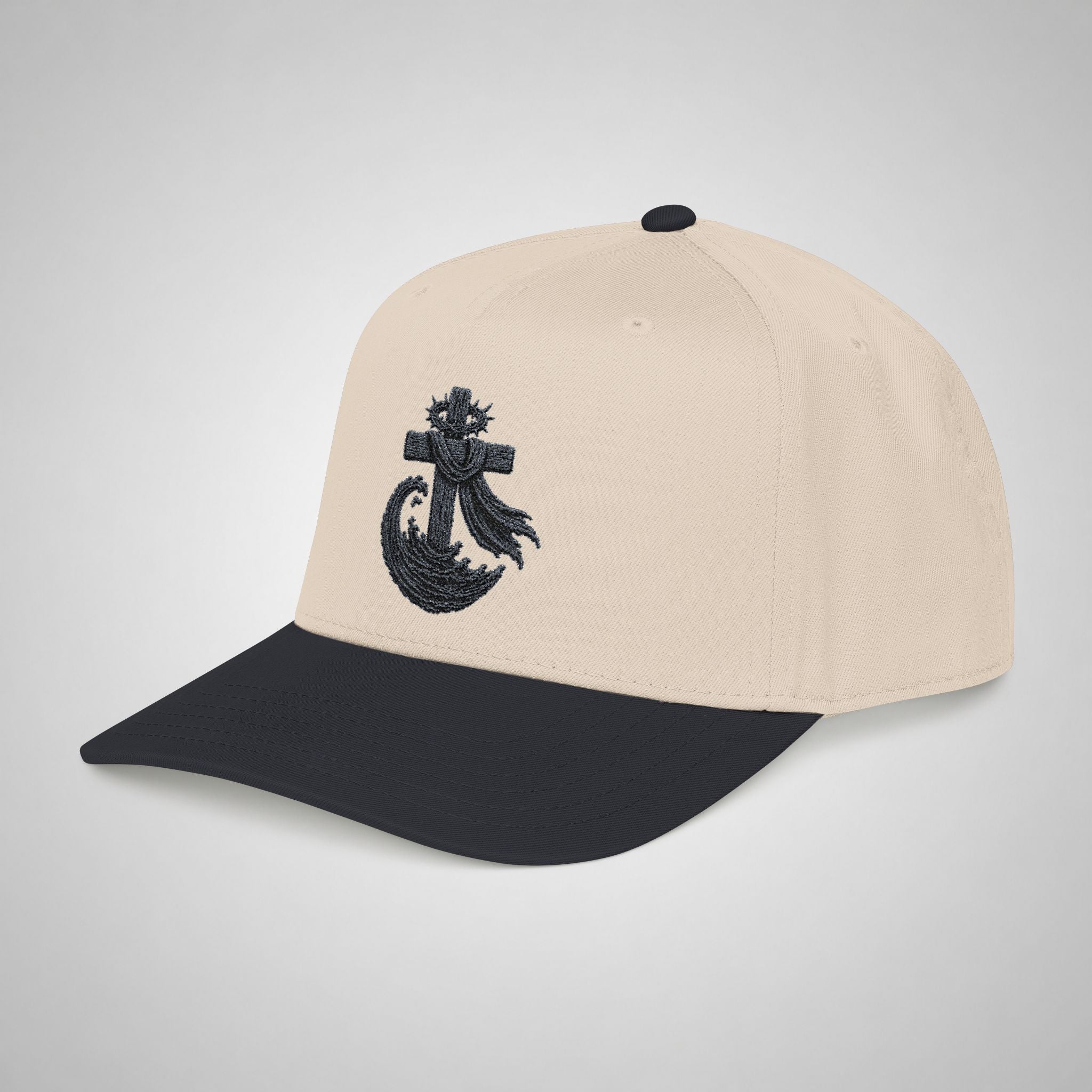 Living Waters Emblem Cap — Neutral/Black